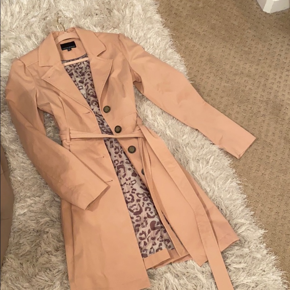 Coat Blush Color with Cheetah Lining